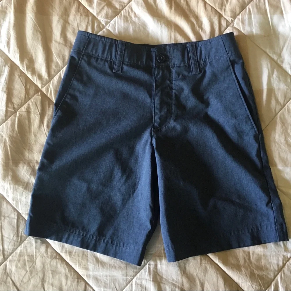 Jack Nicklaus Blue Golf Shorts and Gymboree Navy and White Patterned Kids Shirt